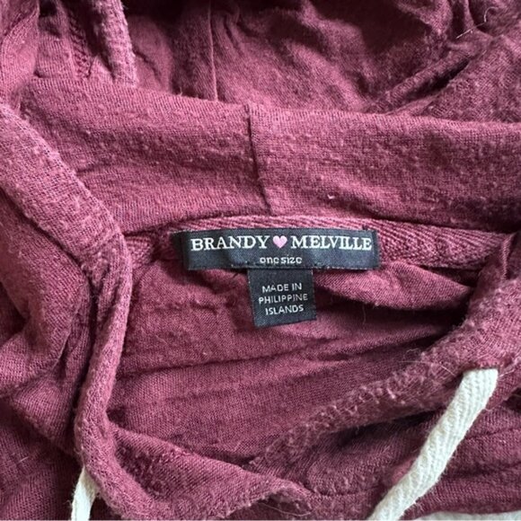 Brandy Melville | Maroon Layla Hoodie | Size One Size - Picture 7 of 11